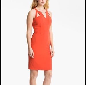 BCBGMAXAZRIA Orange Cutout Dress
